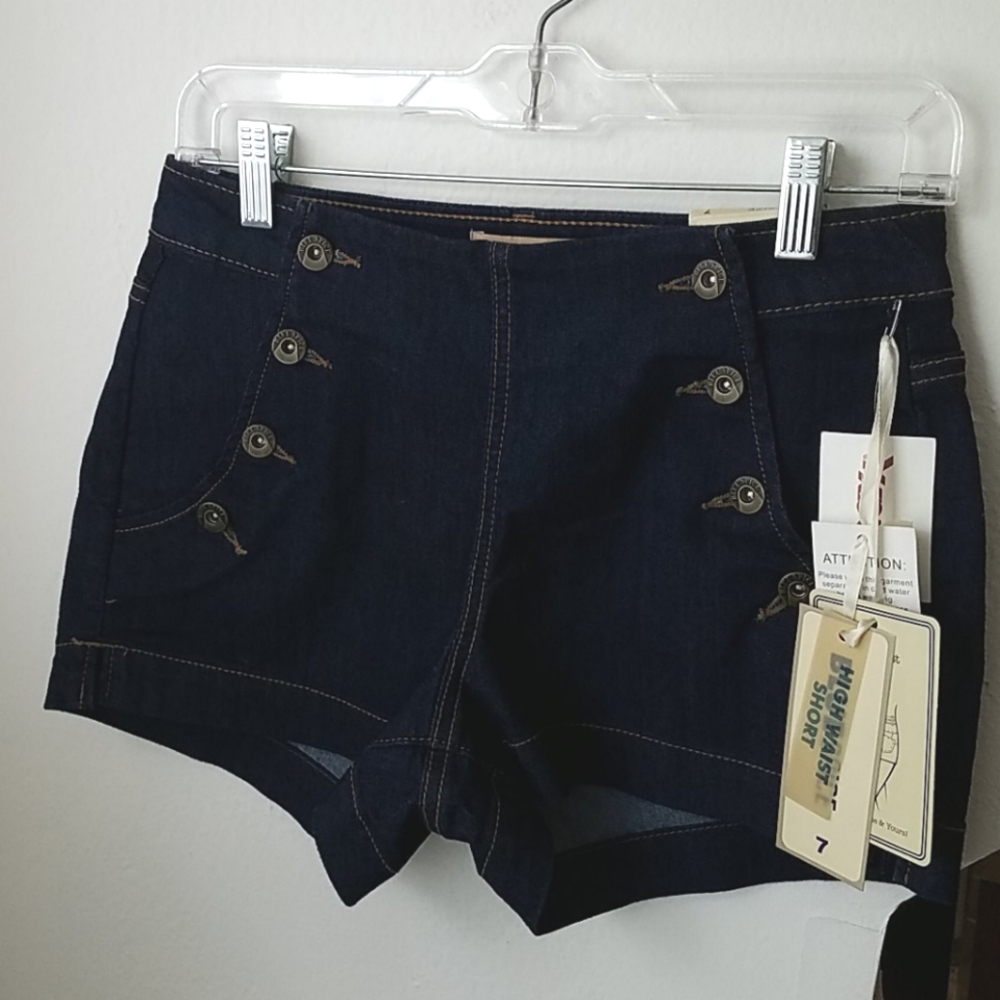 Blue Spice high waist denim shorts